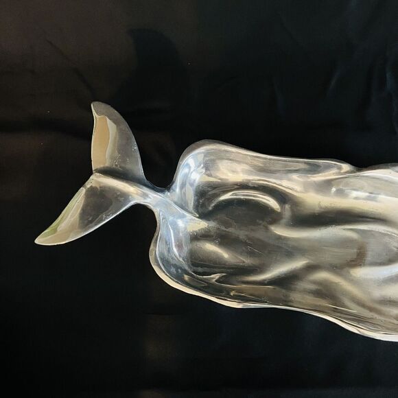 Vintage 24” Cast Aluminum Heavy Serving Platter Tray Fish Mermaid Tail Mexico - Picture 2 of 9